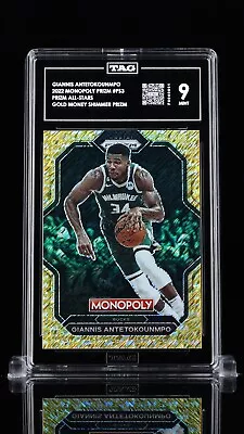 22-23 Giannis Antetokounmpo Prizm Monopoly Gold Shimmer /500 Tag 9 Pop 1 • $65