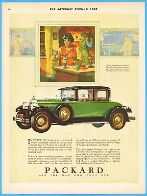 1927 Packard Coupe Ad Antique 1920's Automobile Motor Car Venetian Glass Worker • $22.39