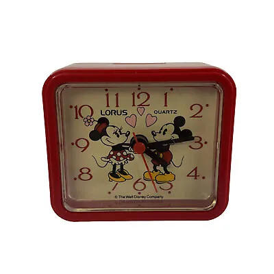 Disneyana Lorus Quartz Mickey & MinnieMouse Battery Operated Plastic Alarm Clock • $30