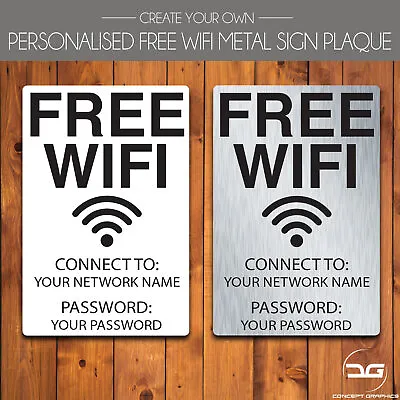 £7.99 • Buy Free WIFI Custom Personalised Cafe Pub Bar Hotel Business Metal Plaque Wall Sign