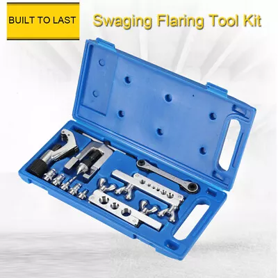 Flaring Swaging Tool Kit Flares Soft Refrigeration Copper Tubing W/ Tube Cutter • $35.15