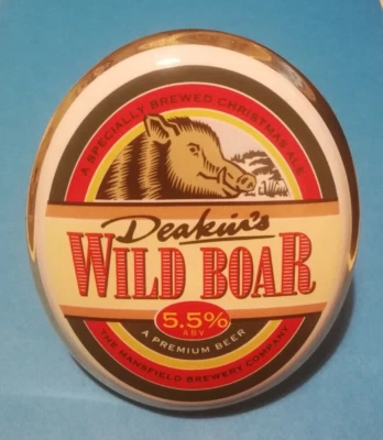 £12.50 • Buy Beer Pump Clip Badge MANSFIELD Brewery DEAKIN'S WILD BOAR Ale CERAMIC Closed