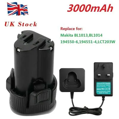 3500mAh 10.8V Li-ion Battery/Charger For Makita BL1014 BL1013 LCT203W 194550-6 • £9.89