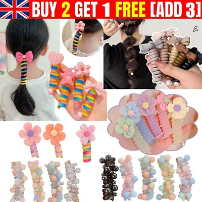£4.38 • Buy Girls Kids Telephone Wire Line Ponytail Holder Rubber Band Elastic Hair Band DIY