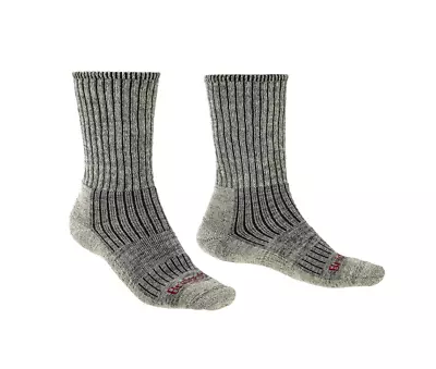 Bridgedale Men's Midweight Merino Comfort Boot Socks 710596/017 Stone Grey NEW • $25.89