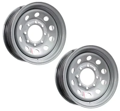 2-Pk Trailer Rim Wheels 16x6 16 X 6 HD Modular 8 Bolt Hole 6.5 On Silver • $151.97