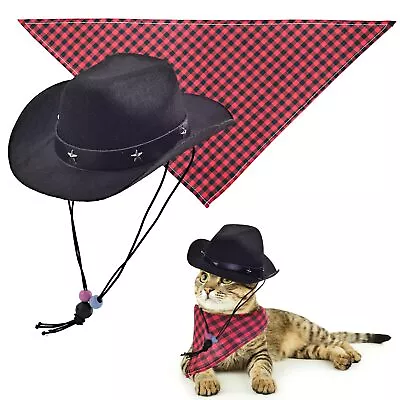 Dog Cowboy Hat Cat Mexican Hats Mini With Bandana Party Hats For Small Pets P • $14.16