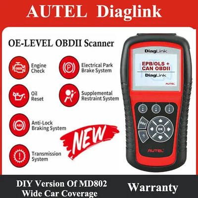 Autel MaxiDiag DiagLink Elite Car All System OBD2 Diagnostic Scanner Code Reader • $109