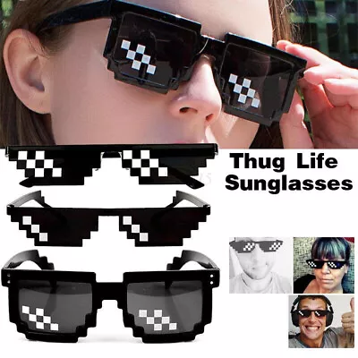 Thug Life Sunglasses Deal With It 8/6 Bit Pixel Glasses Cool Fashion Goggles AU • $15.96