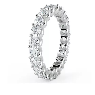 1.00 Ct Natural Round Diamond U Prong Set Full Eternity Ring In White Gold • £349