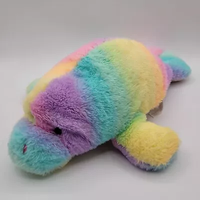 The Petting Zoo Manatee Plush Rainbow Stuffed Animal Toy Pastel 18  Sparkle 2022 • $14