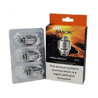 SMOK V8 BABY Q2 EU CORE COIL AUTHENTIC SMOK 0.4 OHM (pack Of 3) • £6.99