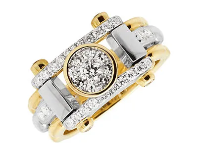 14K Real Two Tone Gold 1Ct Round Certified Moissanite Mens Engagement Pinky Ring • $1114.46