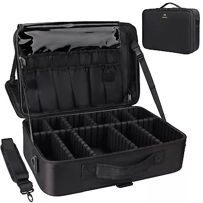 Makeup Case Large Makeup Bag Professional Train Case 16.5 Inches Travel Cosme... • $38.90