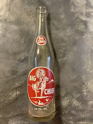 Vintage Big Chief By Coca-Cola Acl Soda Bottle Falls City Nebr.   Horse & Chief • $32