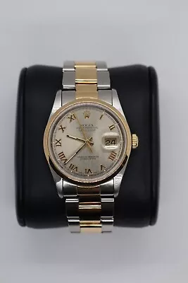 Rolex Datejust 16203 36 MM SS/18K Gold Watch Roman Dial • $6995.95