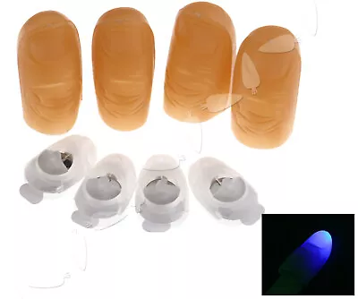 4 X Magic Light Up Thumb Props Fingers LED Trick Finger Lights Blue • £7.21