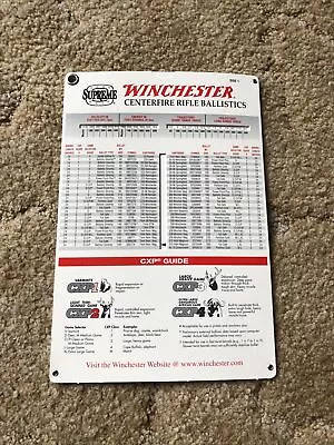 Winchester Supreme Centerfire Rifle Ballistics Slide Chart 1999 New • $2.99