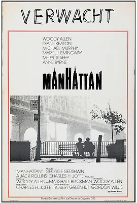 Manhattan 1979 United Artists Original Movie Poster Belgian Poster 14.25  X 21.5 • $37.50