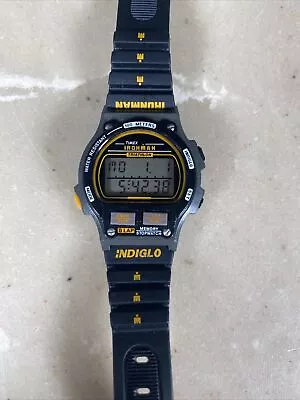Vintage 90s Timex Ironman Womens Indiglo Digital Alarm Chronometer Watch • $89.95