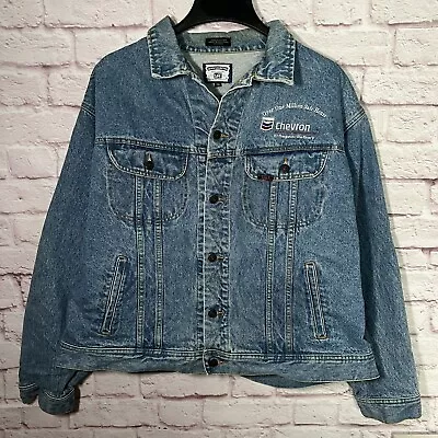 Lee Jean Jacket Mens Large Blue Denim Trucker Vintage Y2K Racing  • $19.95