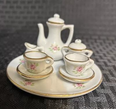 Vtg. Mini Tea Set Roses • $7.99