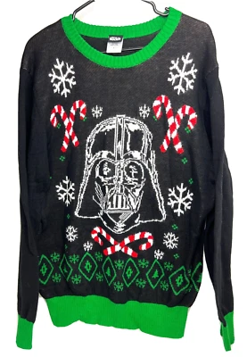 $18.95 • Buy Star Wars Darth Vader Ugly Christmas Sweater Black Green Holiday Mens Large L