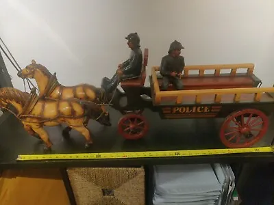 Large Horse Drawn Police Cart Wooden Wagon RARE • $699.95