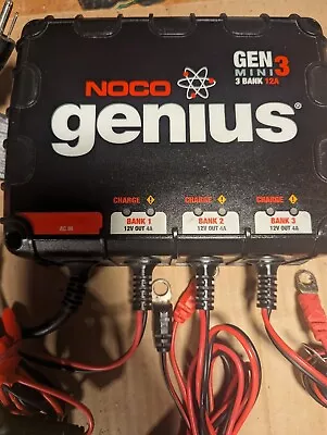Noco Marine Boat On-Board Battery Charger GEN3MINI | Genius 3 Bank 12A • $175