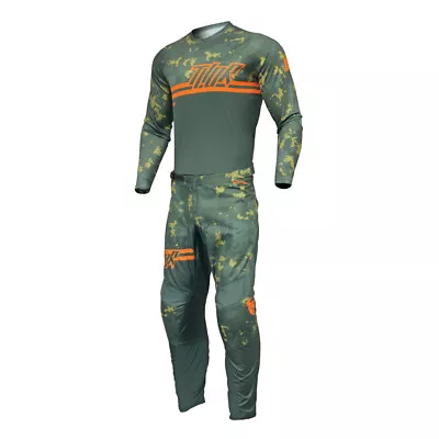 Thor 2024 Sector Digi Motocross Offroad Jersey Pant Combo Green/Camo • $102.90