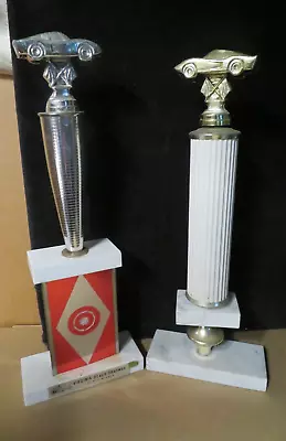 Vintage Car Racing Trophy Marble Base Lot Of 2 * • $9.99