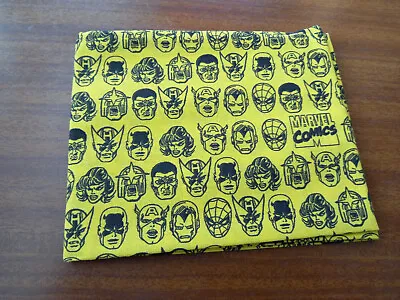 1xFat Quarter Marvel Avengers Cotton Fabric Hulk Thor Iron Man C. America Yellow • £2