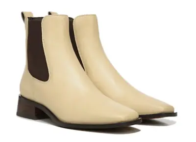 Sam Edelman Thelma Terazzo Brown Leather Squared Toe Chelsea Fashion Ankle Boots • $68