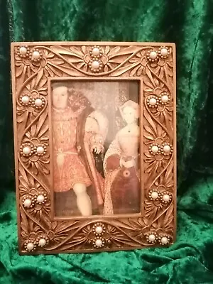 Hampton Court Tudor Style Old Gold /pearl Photo Frame • £10.99
