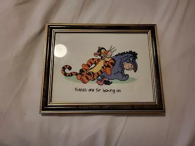 Winnie The Pooh Finished Cross Stitch In A Frame - Tigger & Eeyore • £30