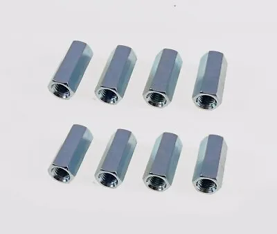 8 Pack 1/4-28 X 7/8  Long Fine Thread Hex Coupling Nut With Zinc Plate • $6.04