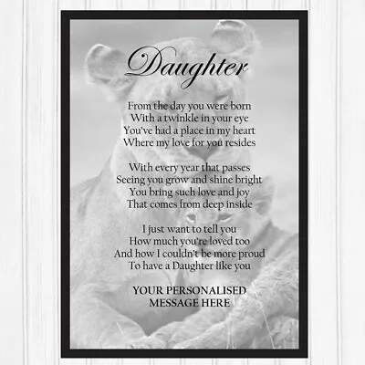 Daughter Gifts. Personalised Gift For Daughter. Unique Daughter Gift. PRINT ONLY • £4.99