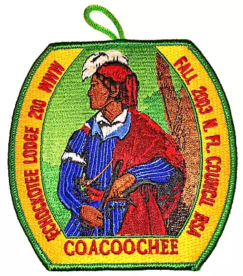 Lodge # 200 Echockotee 2003 Fall Coacoochee Patch Green Border W/ Dangle MINT • $3.99