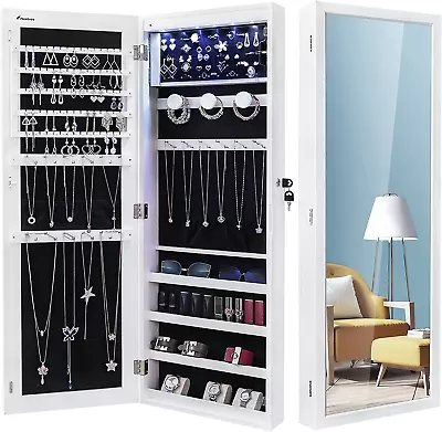 6 Leds Jewelry Armoire With Mirror With 3 Exclusive Improvements 4.2 D Lockable • $152.37