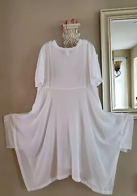 Malia Mills White Lightweight Cotton Dress Cover Up Pockets Size Medium  • $129.90