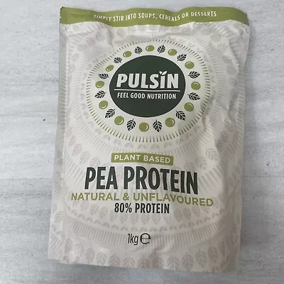 Pulsin Pea Protein Unflavoured 1kg Vegan (Sealed) BBE 10/23 • £9.50