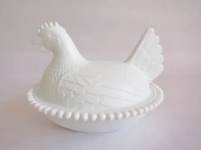 Vintage Milk Glass Hen On Nest Chicken Dish With Lid • $9