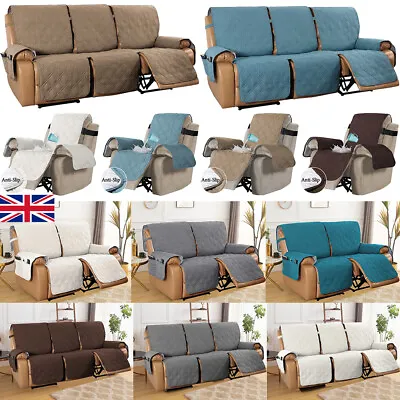 1-3 Seat Couch Slipcover Armchair Recliner Chair Throw Cover Mat Sofa Protector • £23.99