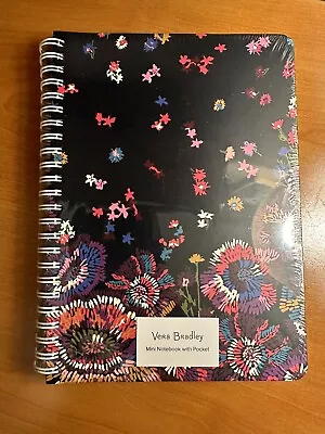 NIP VERA BRADLEY Mini Spiral Notebook W Pocket Midnight Wildflowers College Rule • $13