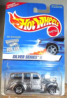 1996 Hot Wheels #421 Silver Series II 2/4 '40s WOODIE Chrome W/Chrome 7Sp-Varia • $8.75