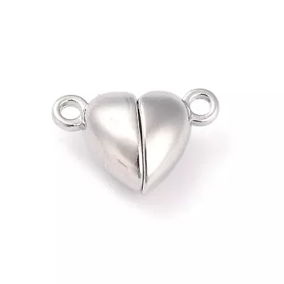 50 Sets Alloy Magnectic Heart Platinum Clasps Jewelry Findings Crafts 15x9.5x6mm • $18.99