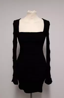 BNWT Oh Polly- Women's Size 6 Black Long Sleeve Body Con Dress With Jewels • £12.99