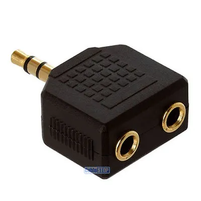 3.5mm Mini Stereo Jack Headphone Splitter Adapter Male Plug To 2 Female Sockets • £2.35
