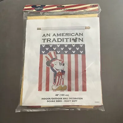 VINTAGE DISNEY AMERICANA MICKEY BANNER An American Tradition NEW • $17.47