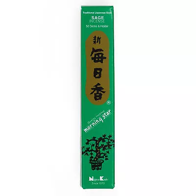 Nippon Kodo Morning Star Sage Japanese Incense Sticks + Holder • £4.75